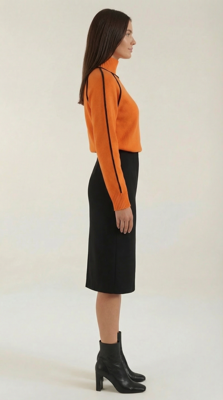 Roll-neck jumper with contrast detailing
