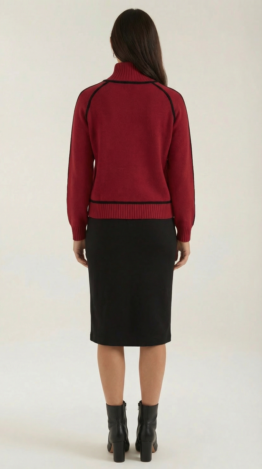 Roll-neck jumper with contrast detailing