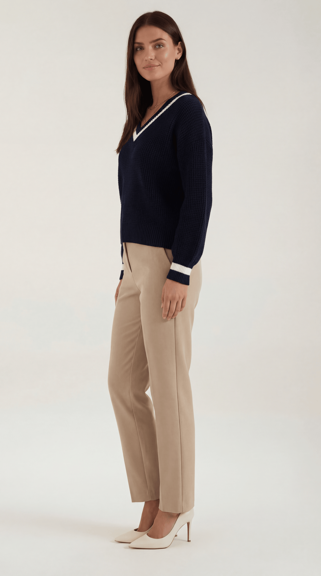 Tina knitted sweater with contrast accents