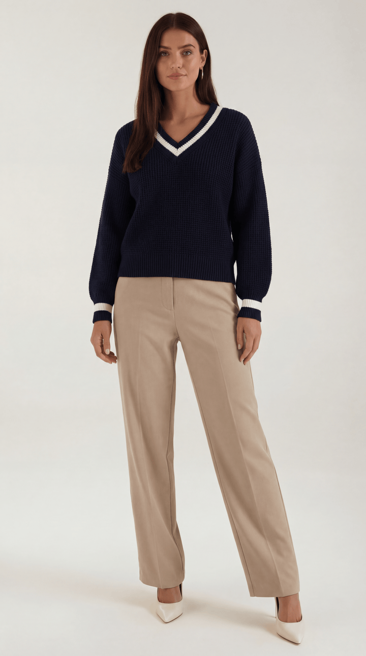 Tina knitted sweater with contrast accents