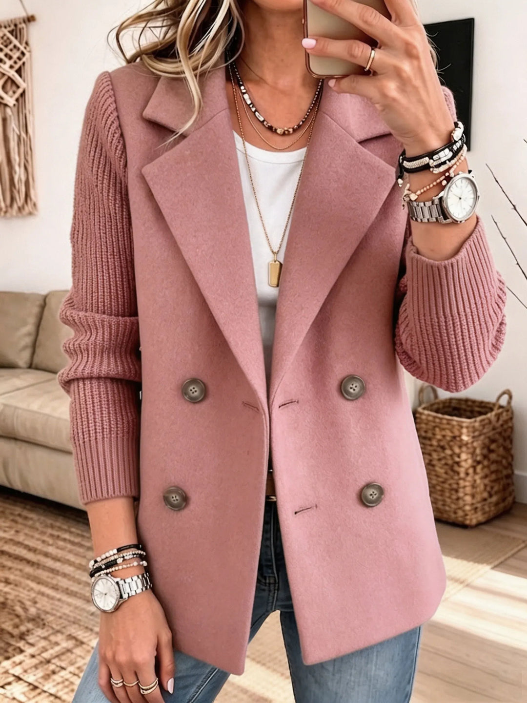 Carla | Elegant Blazer with Ribbed Sleeves