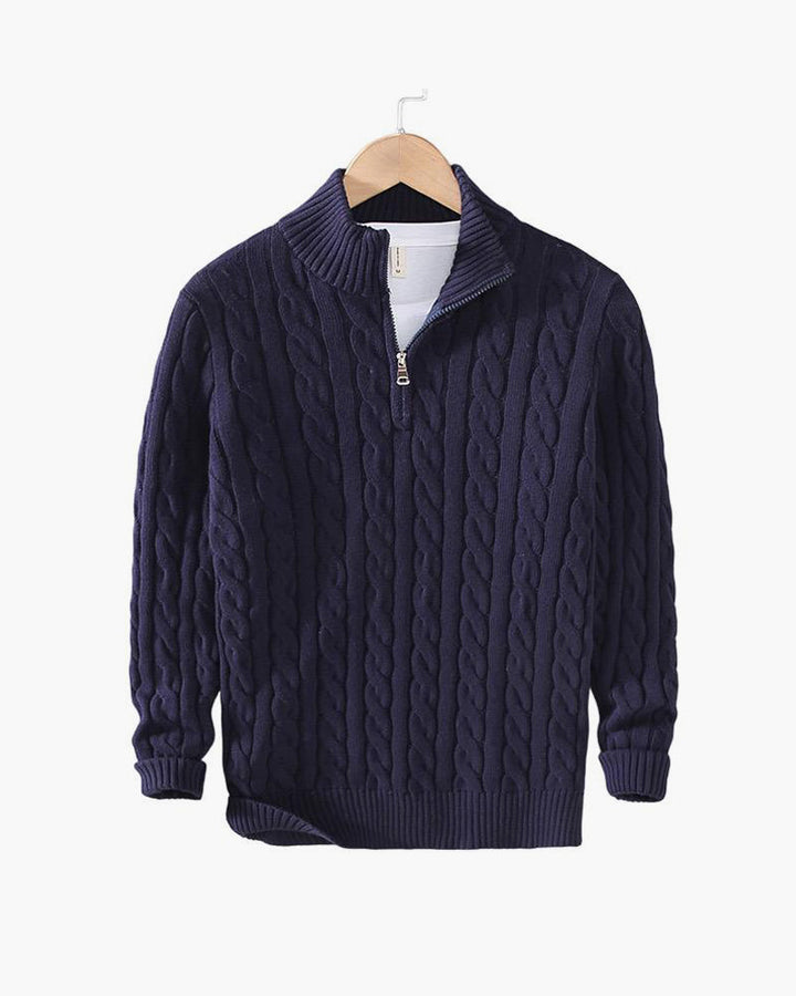 Thijs | Cable Knit Men's Jumper with Zip