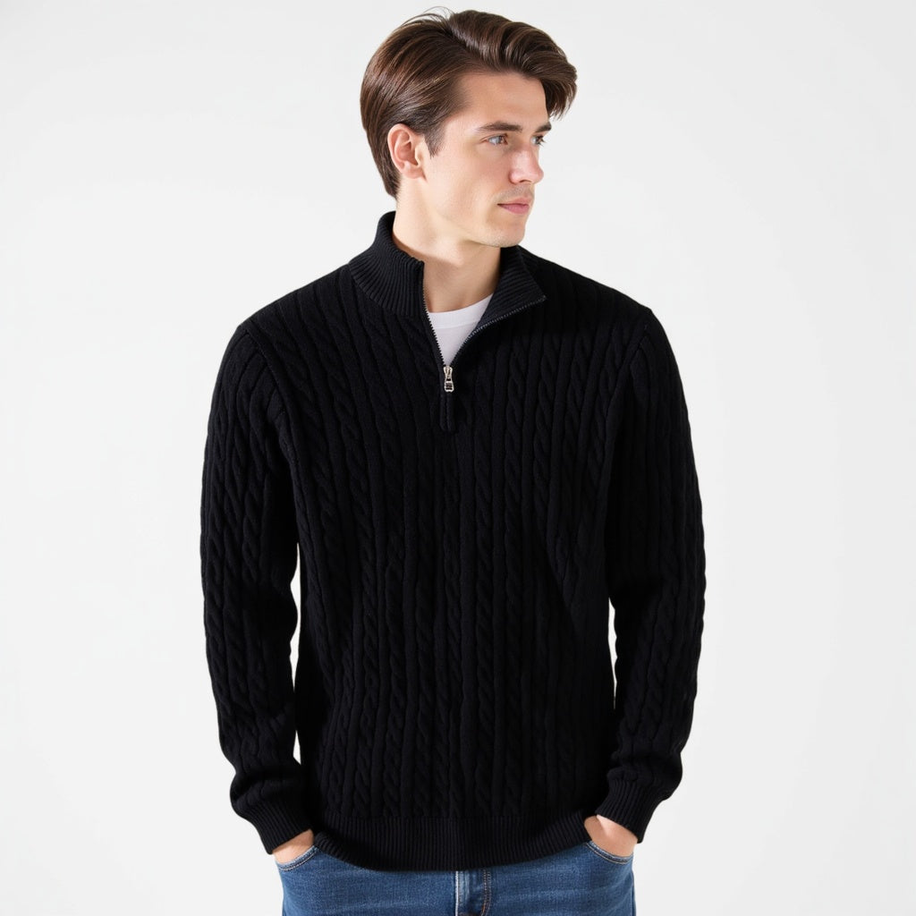 Thijs | Cable Knit Men's Jumper with Zip