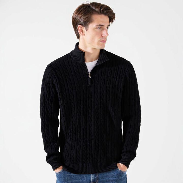 Thijs | Cable Knit Men's Jumper with Zip