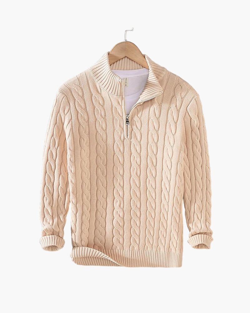 Thijs | Cable Knit Men's Jumper with Zip