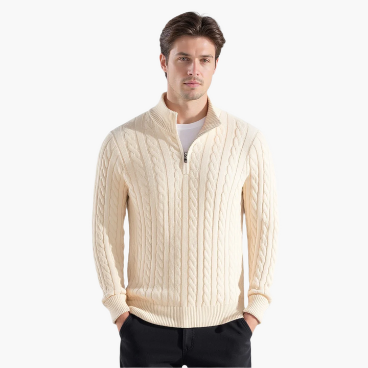 Thijs | Cable Knit Men's Jumper with Zip