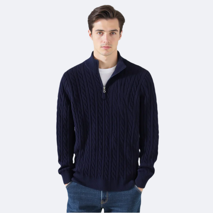 Thijs | Cable Knit Men's Jumper with Zip