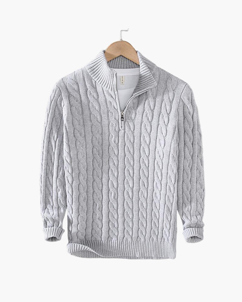Thijs | Cable Knit Men's Jumper with Zip