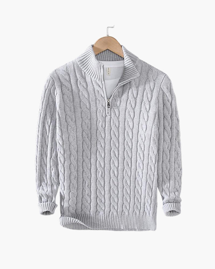Thijs | Cable Knit Men's Jumper with Zip