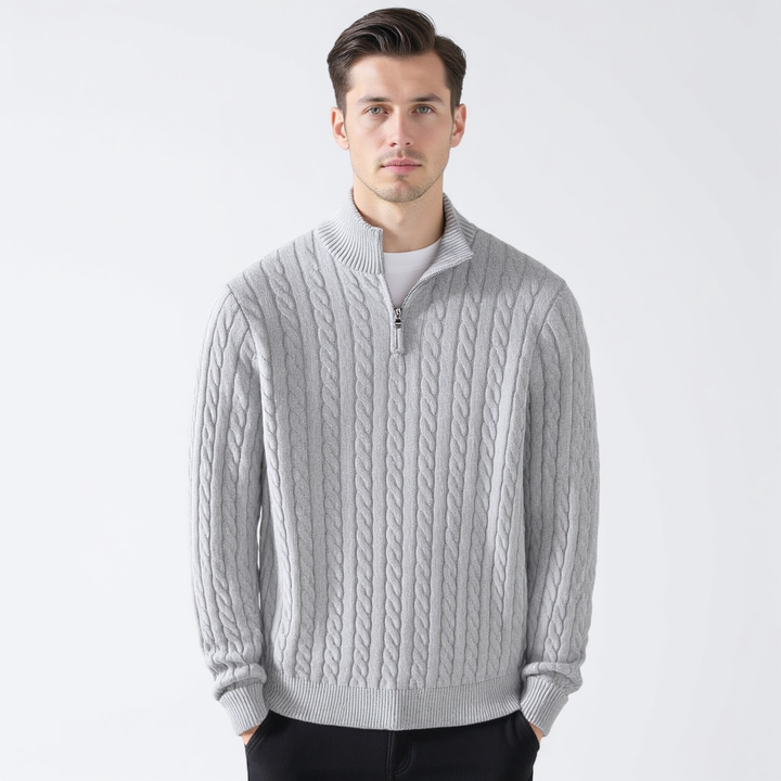 Thijs | Cable Knit Men's Jumper with Zip