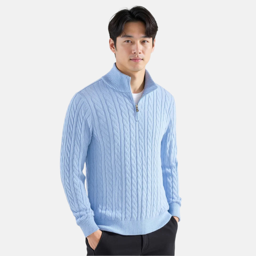 Thijs | Cable Knit Men's Jumper with Zip