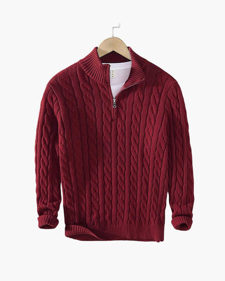 Thijs | Cable Knit Men's Jumper with Zip