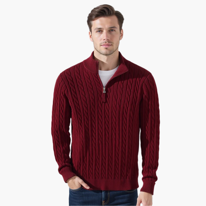 Thijs | Cable Knit Men's Jumper with Zip