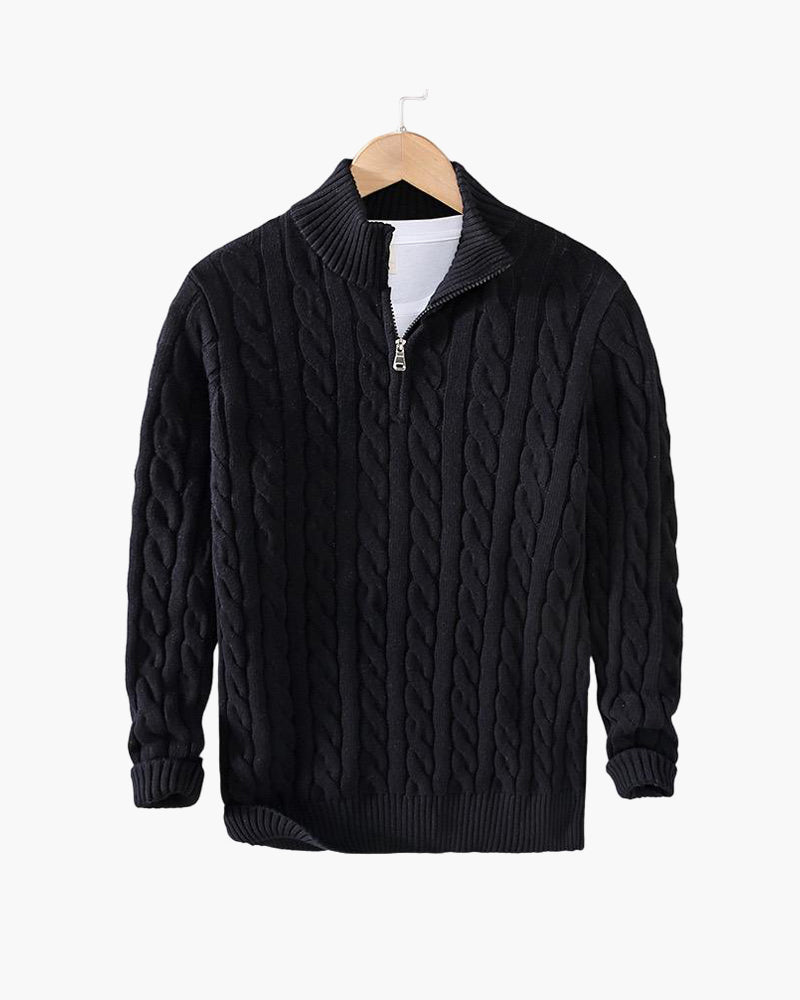 Thijs | Cable Knit Men's Jumper with Zip
